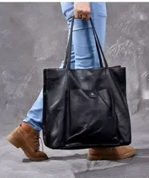 New Genuine Leather Women's Bag Vintage First Layer Soft Leather Large Capacity Multi-compartment Shoulder Bag