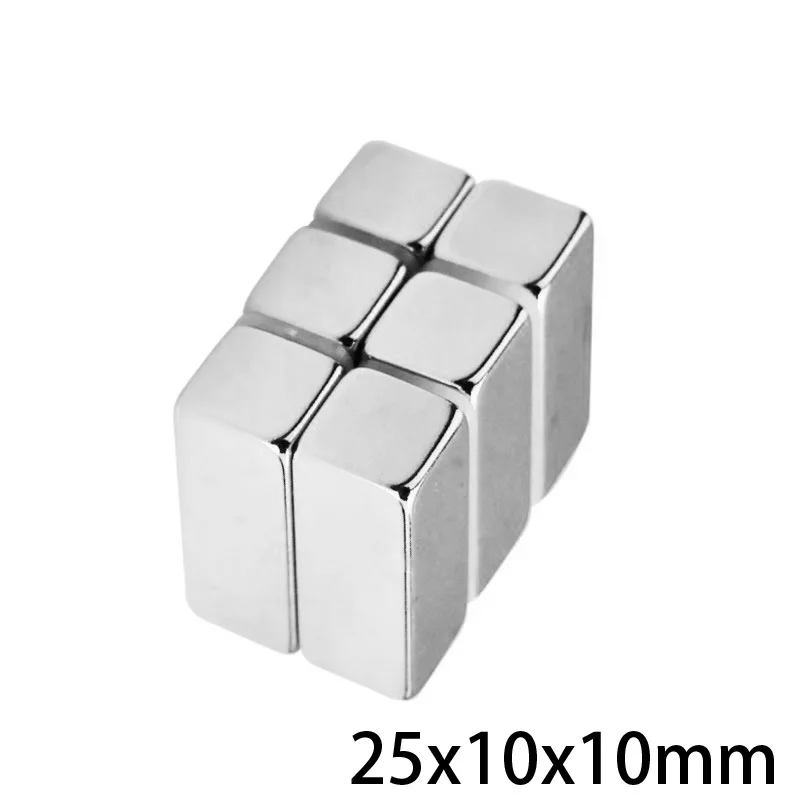 2/5/10/20pcs 25x10x10 Rare Earth Magnets 25mmX10mm Block Rectangular Magnetsic 25x10x10mm Permanent Neodymium Magnet 25*10*10