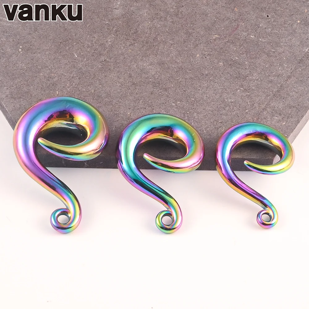 Vanku Wholesale 10pcs New Stainless Steel For Dangle Earring Twist Hooks PVD Plating Ear Hanger Weights Body Jewelry