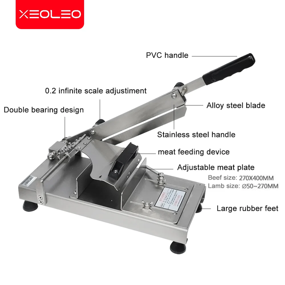 XEOLEO دليل آلة تقطيع اللحوم ماكينة تقطيع لحوم دليل قطع الصلب آلة الطب التجاري الفولاذ المقاوم للصدأ شريحة الطب