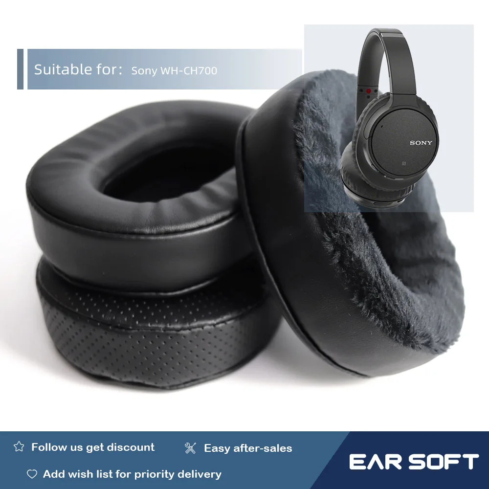 Earsoft Replacement Ear Pads Cushions for Sony WH-CH700 Headphones Earphones Earmuff Case Sleeve Accessories