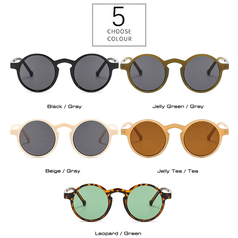 SO&EI Fashion Round Sunglasses Women Vintage Rivets Decoration Jelly Color Eyewear Outdoor Men Punk Shades UV400 Sun Glasses