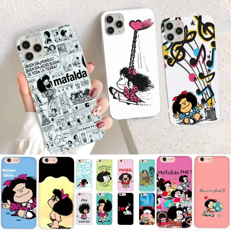 YNDFCNB Hot Mafalda Phone Case for iphone 13 11 12 pro XS MAX 8 7 6 6S Plus X 5S SE 2020 XR case