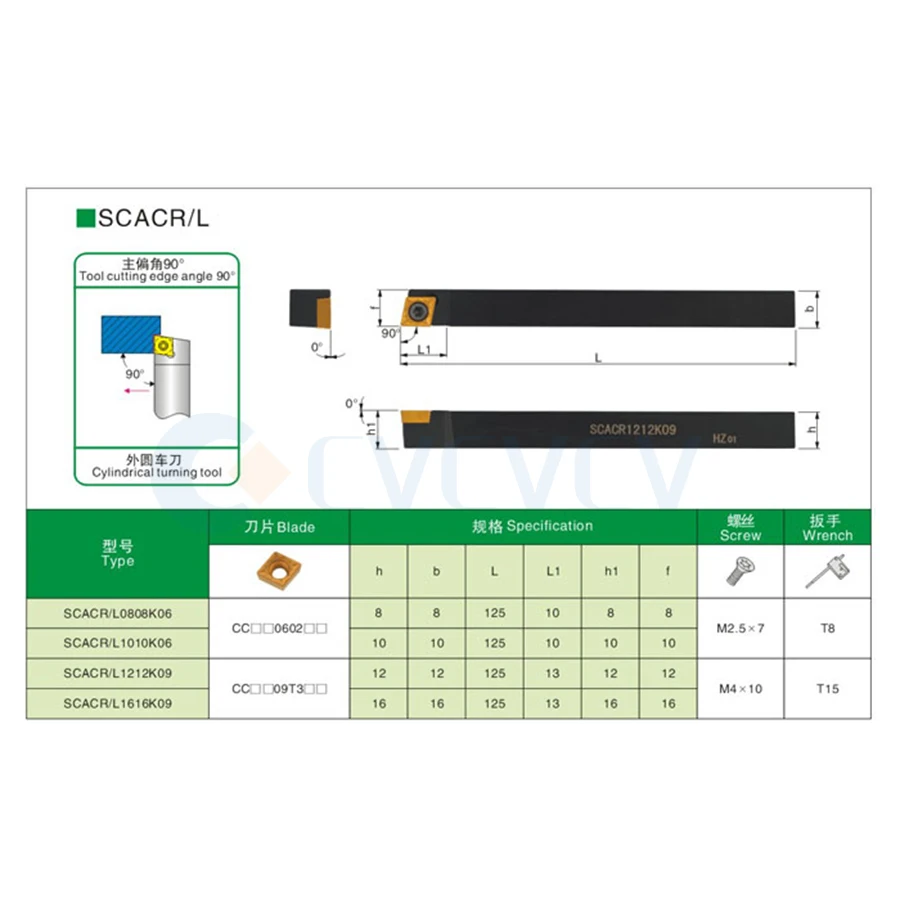 SCACR0808 SCACR1010K06 SCACR1212 SCACR1616K09切削工具旋盤cnc外部旋削工具ホルダーscacr/scacl安定した処理