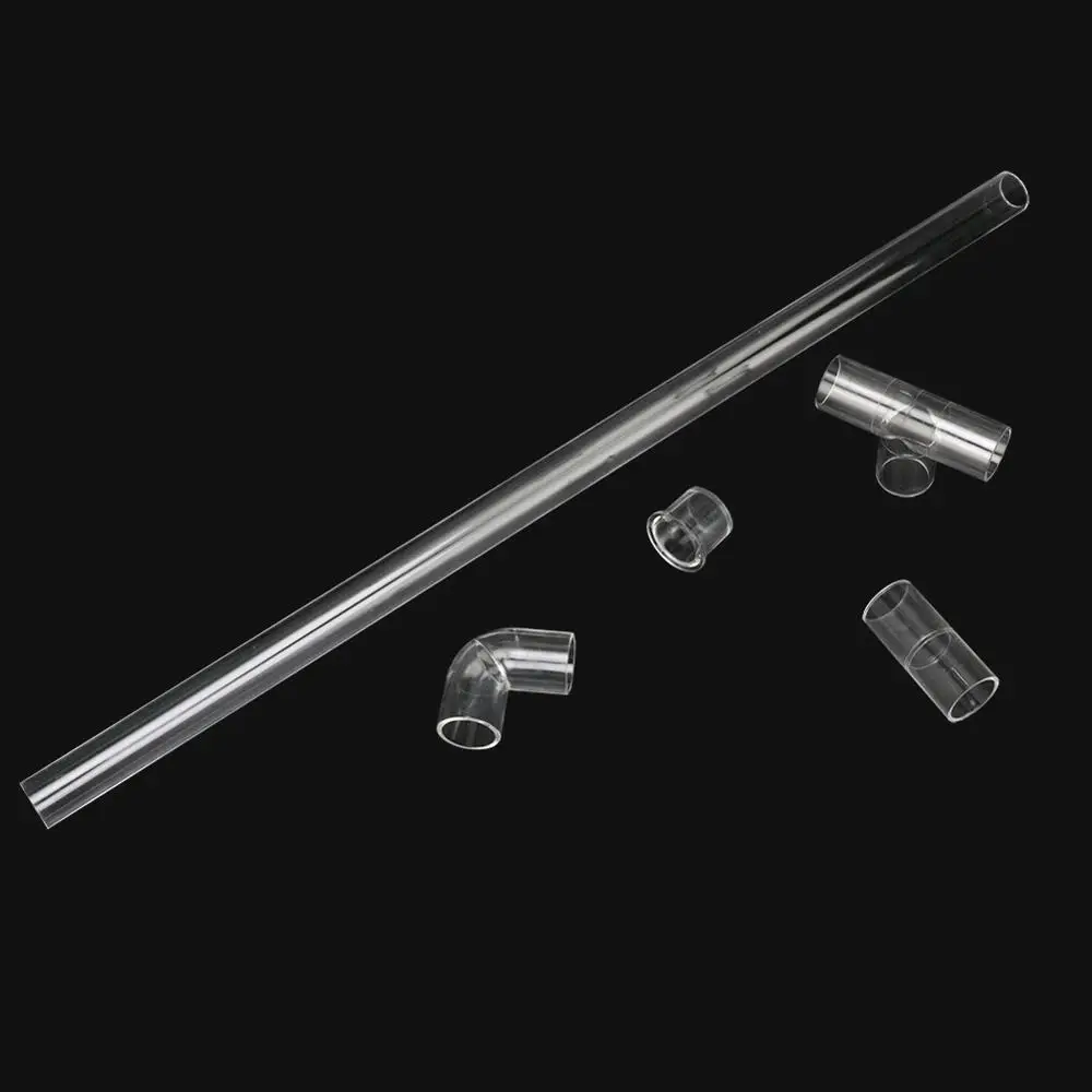 DN20 Acrylic Transparent Aquarium Tube Inner Diameter 20mm Tee Straight Elbow Connector End Cap Aquarium Fish Tank Accessories