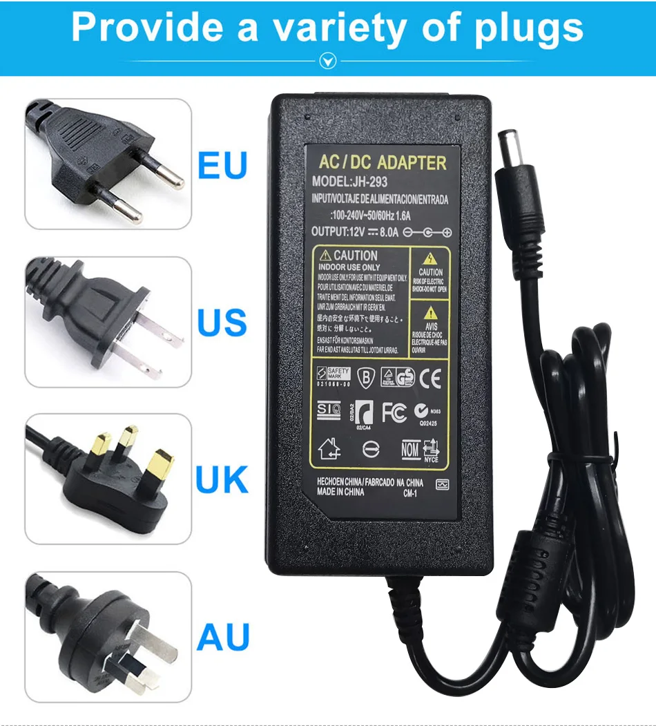 DC 5V 12V 24V lighting transformer AC 110V 220V switching power supply 1A 2A 3A 5A 6A 8A 10A LED power adapter for CCTV LED lamp