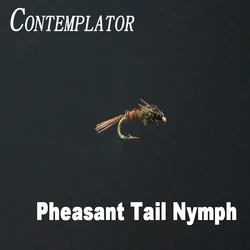 CONTEMPLATOR 5pcs 14# Pheasant Tail Nymph fly tying flies brown/rainbow trout excellent mimic baetis or caddis nymphs fly baits