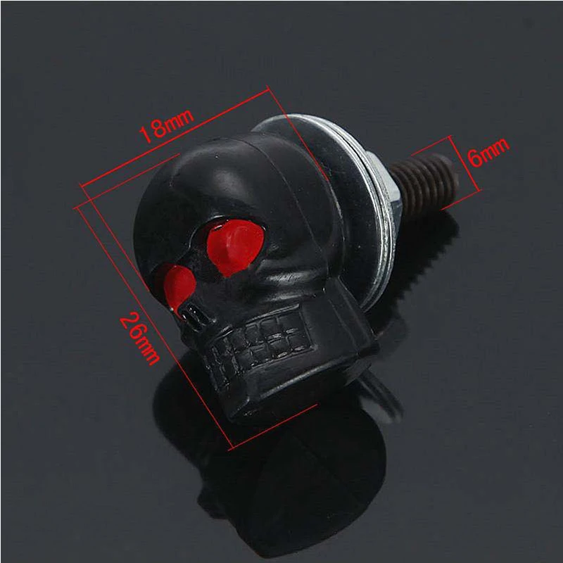 Motorcycle Bolts License Plate Windscreen Fairing Screw 4pcs Black Skull Red Eye Frame Fastener Car ATV Quad Trailer Trucks
