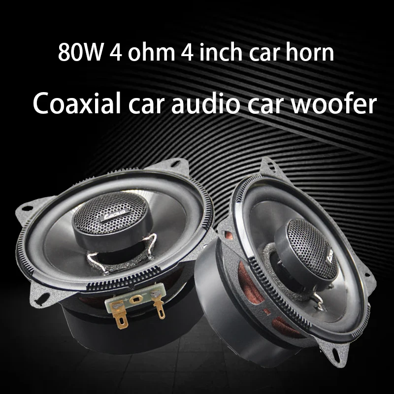 80W 4Ohm 4 Inch Car Speaker Driver Unit Coaxial Door Audio Woofer Treble Bass Midrange Modified LoudSpeaker