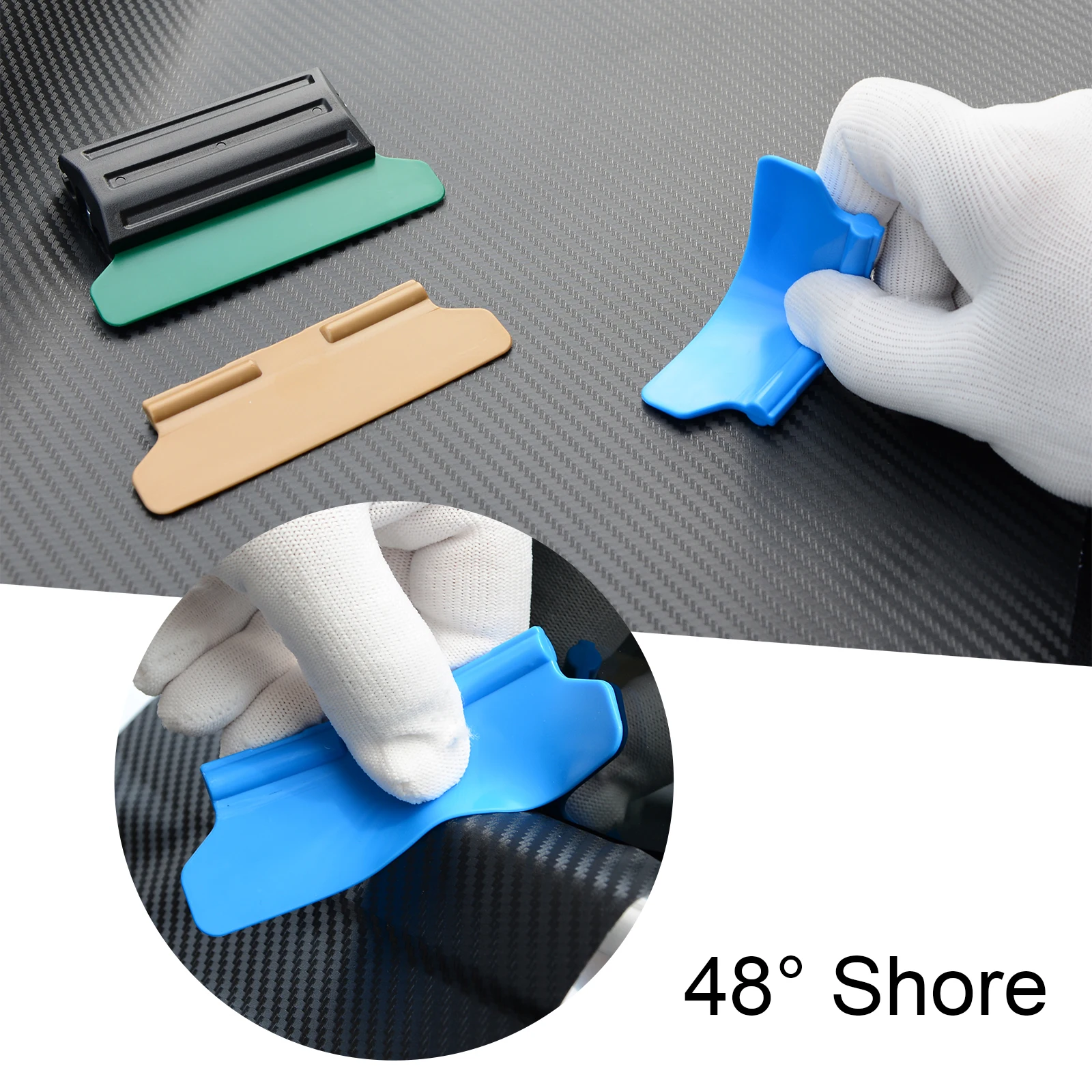 FOSHIO Magnet Vinyl Squeegee with 6pcs Cloth Carbon Fiber Foil Car Wrap Scraper Window Tinting Tool Auto Wrapping Accessories