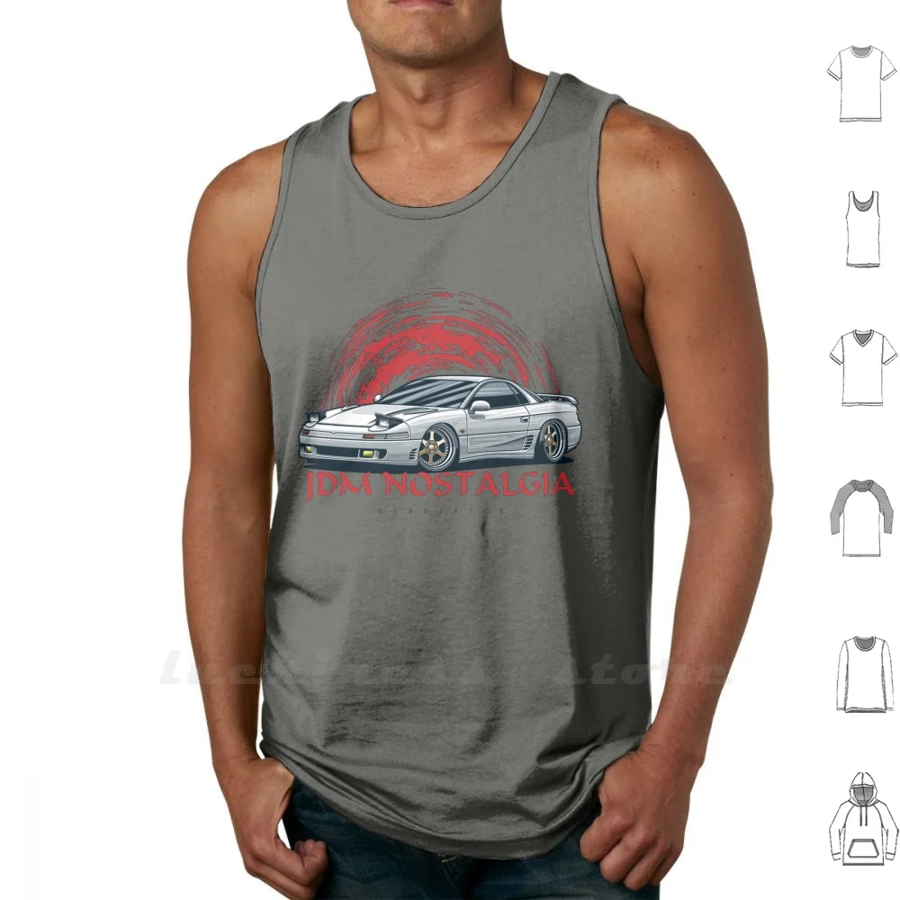 Jdm Nostalgia. 3000Gt / Gto Sleeveless Tank Top Vest Cotton Cars Vehicle Auto Automotive Vector Legend Jdm Japan Wheel Car Race