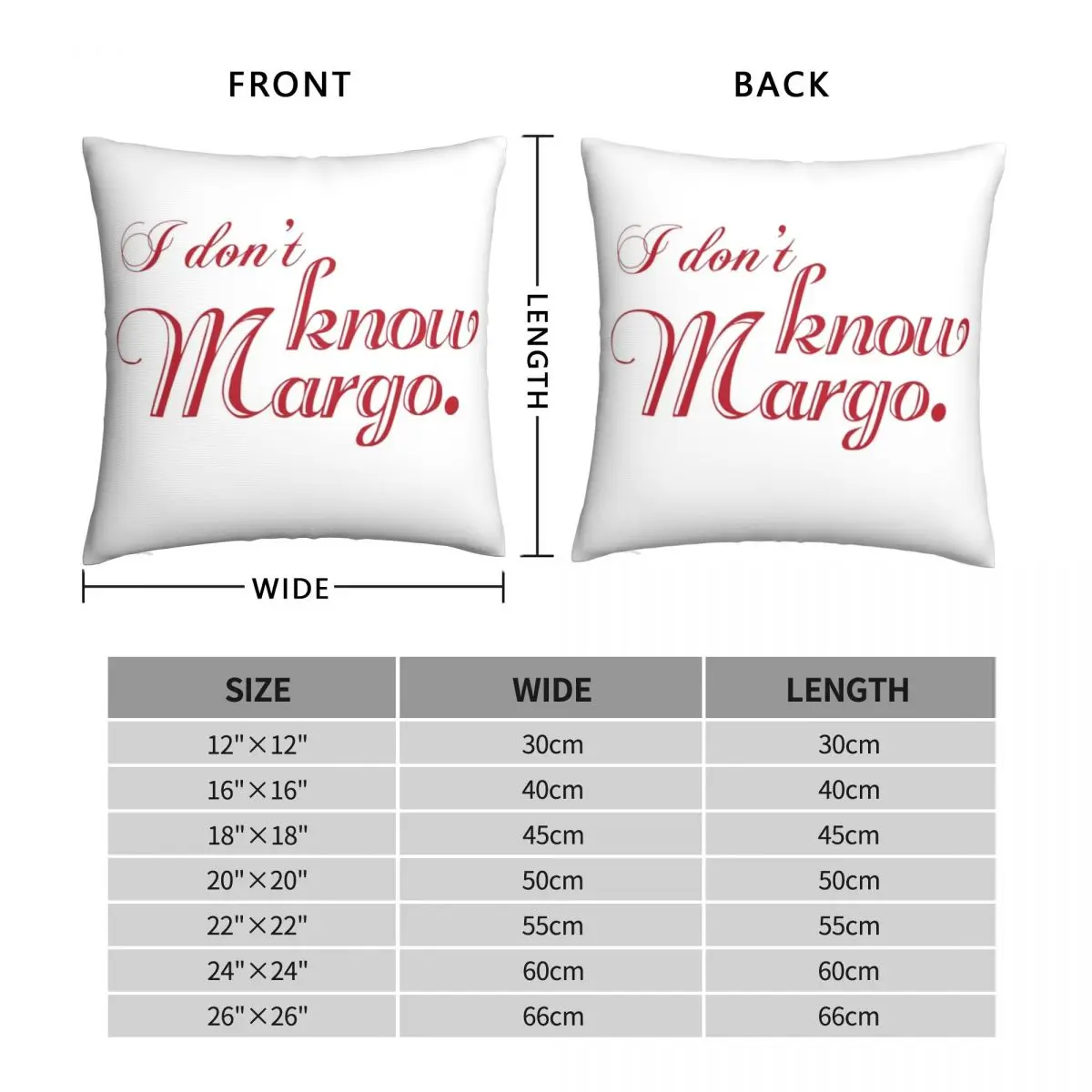 I Don't Know Margo Matching Todd Also Available Square Pillowcase Polyester Linen Velvet Zip Decor Pillow Case Home Cushion