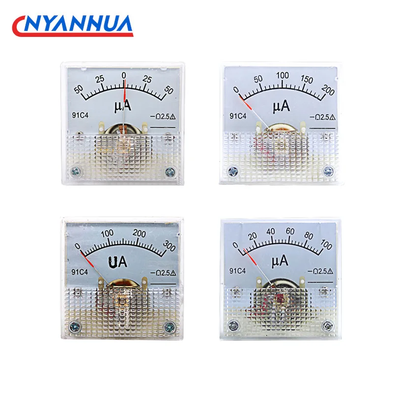 91C4-uA Microampere Instrument  DC Ammeter 100uA 200uA 300uA 500uA Pointer Type