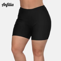 Anfilia Women High Waist Plus Size Swimming Shorts Ladies Plus Size Bikini Bottom Swimwear Briefs Boardshort Swimming Trunks