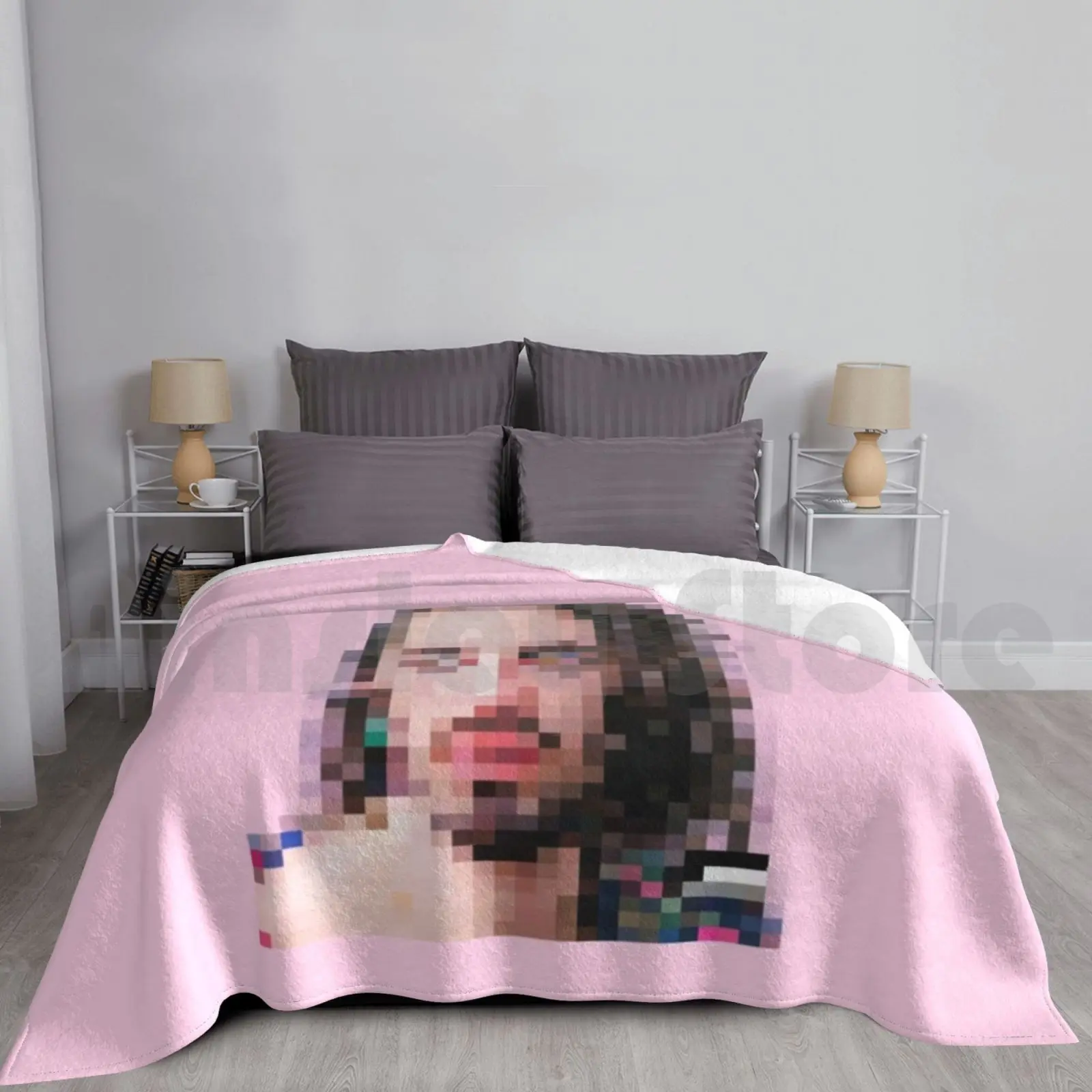 Lomepal Blanket Super Soft Warm Light Thin Lomepal French Rap Hip Hop Rap Rapper Amina Flip France Jeannine Pink Pixel