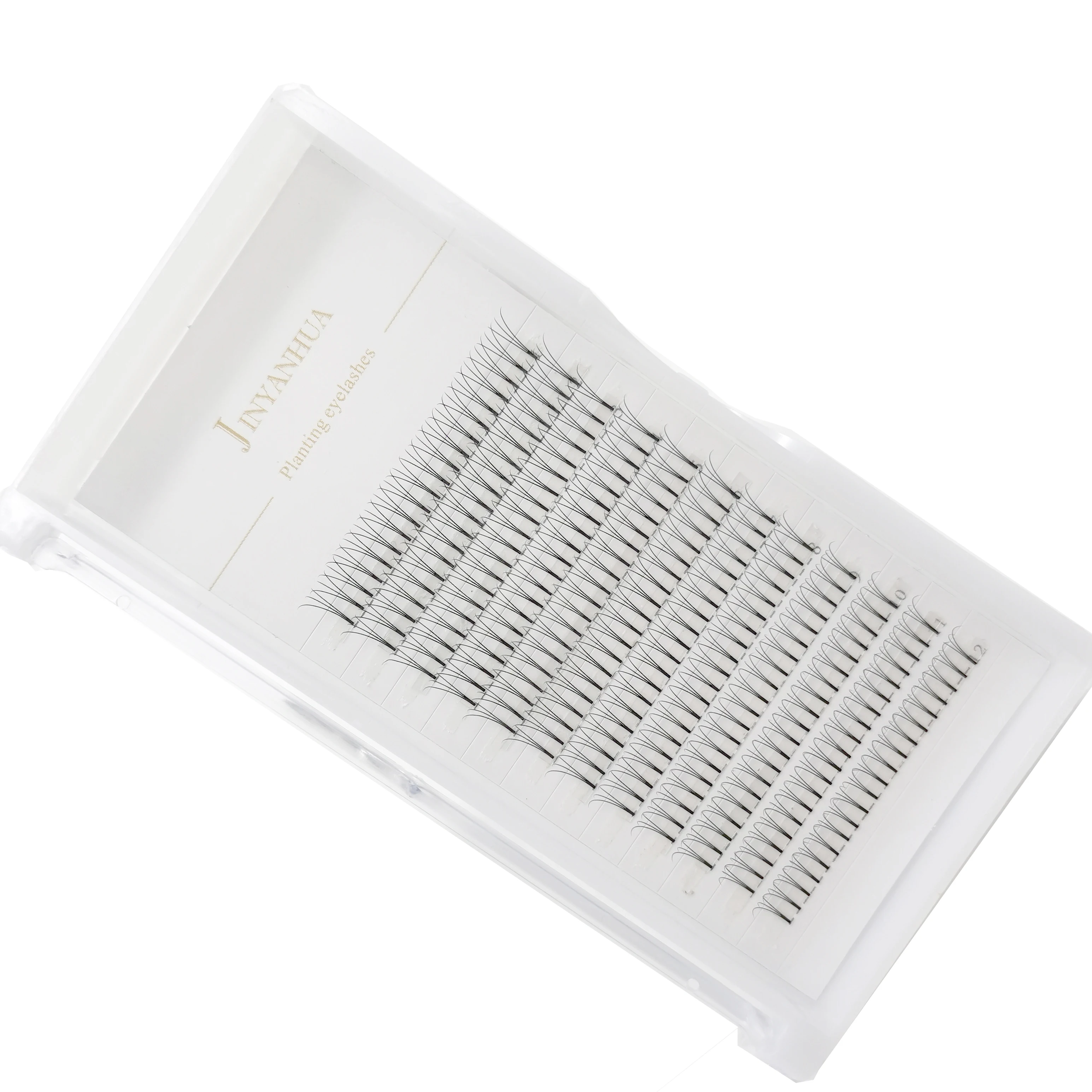 JINYANHUA 2d3d4d 12Rows Soft Mink Eyelashes  Pre Made Volume Fans Lashes Individual Eyelash Extensions Natural False Eyelashes