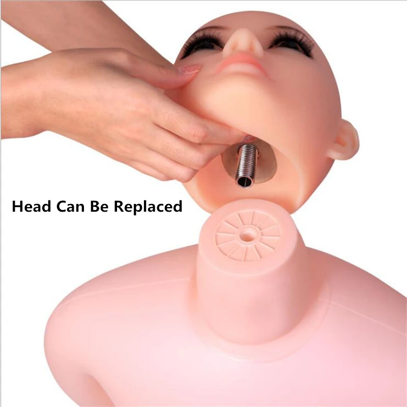 Newest! Head Can Be Replaced Inflatable Sex Doll Solid Silicone Head and Chest Man Masturbator Adult Products Sex Shop