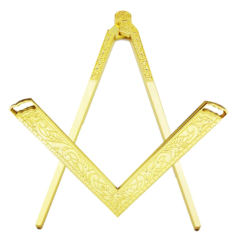 YL-Compass and Square Masonic Etiquette Main Beautiful Lodge Tools, Gold, Silver, Finely Gilt Metal, Work Tools, 5Set