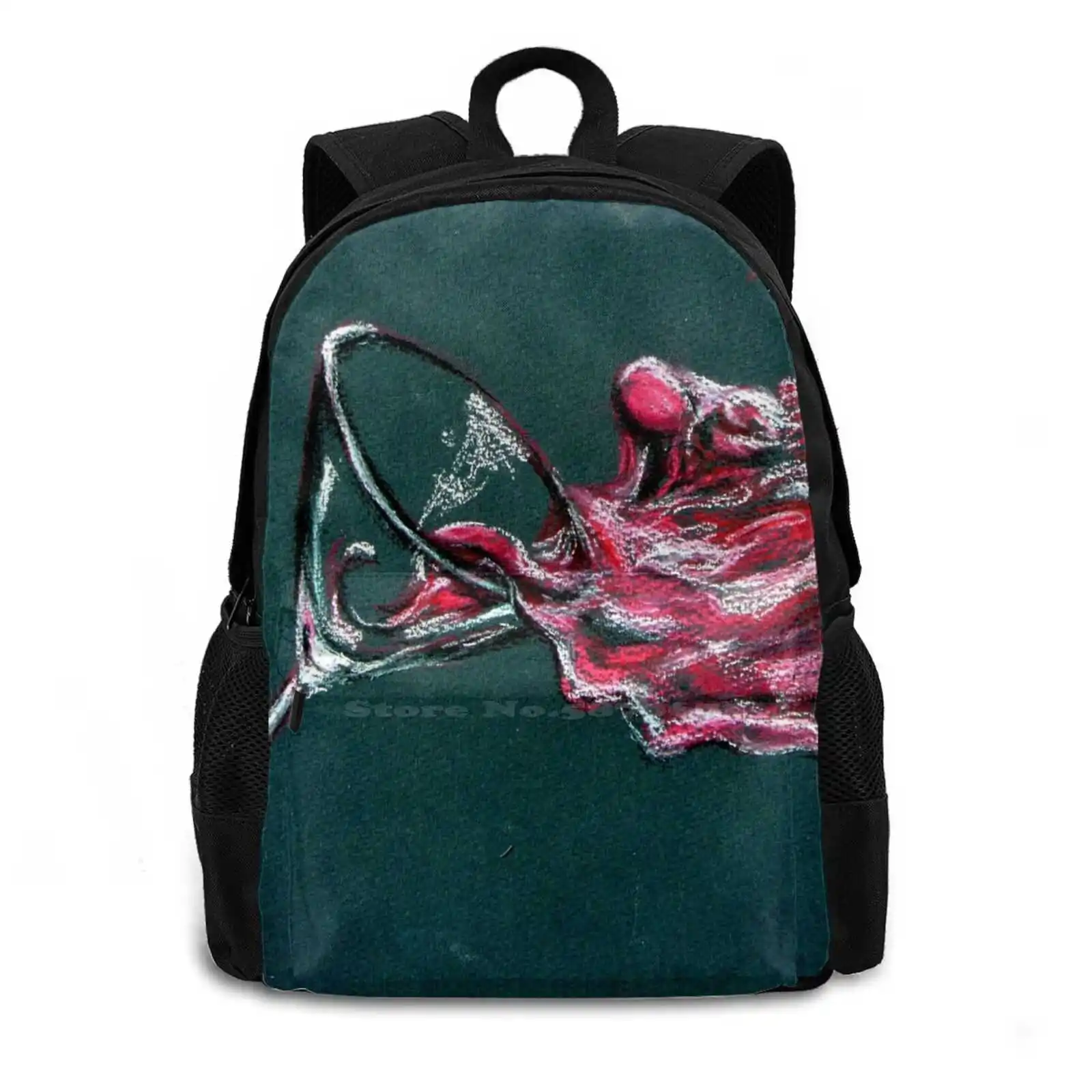 Oops Teen College Student Backpack Pattern Design Bags Glass Liquid Liquor Wine Cosmo Caitlin Padilla Spill Fun Martini Oops