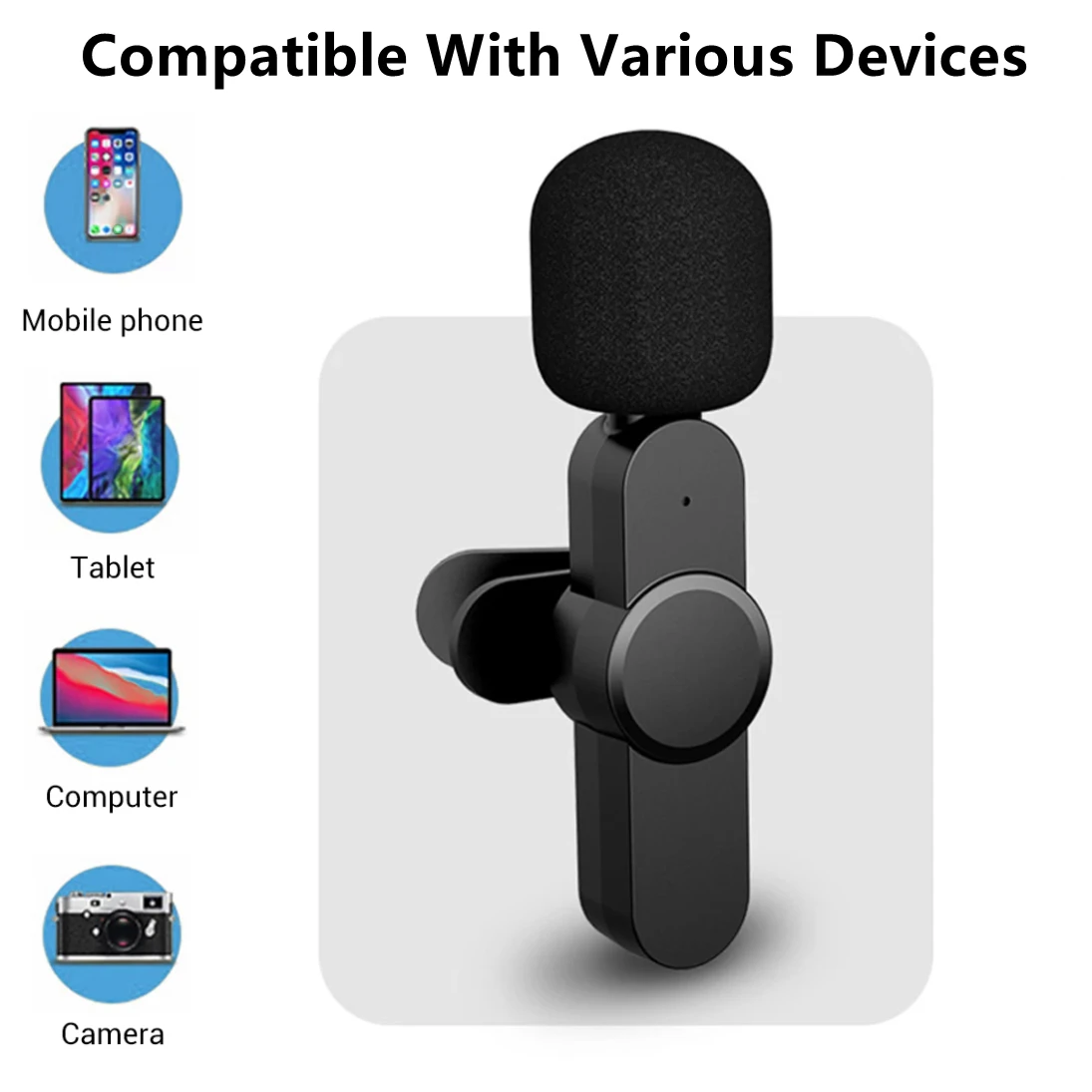 Professional ไมโครโฟนไร้สายด้วยเสียงไมโครโฟน Mini Lavalier ไมโครโฟนสำหรับ Iphone/Android/คอมพิวเตอร์/PC ออนไลน์