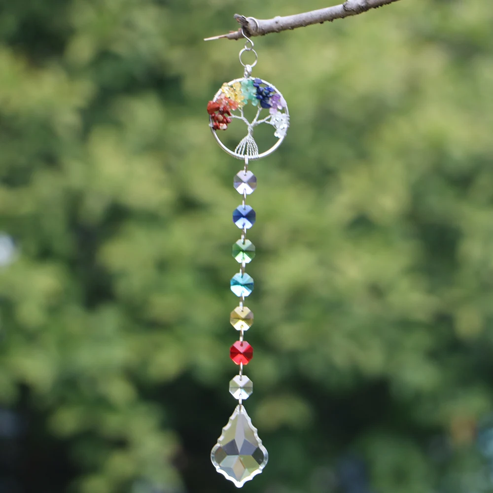 

Handmade Chakra Suncatcher Window Hanging Crystal Drop Prism Ornaments Garden Home Decoration