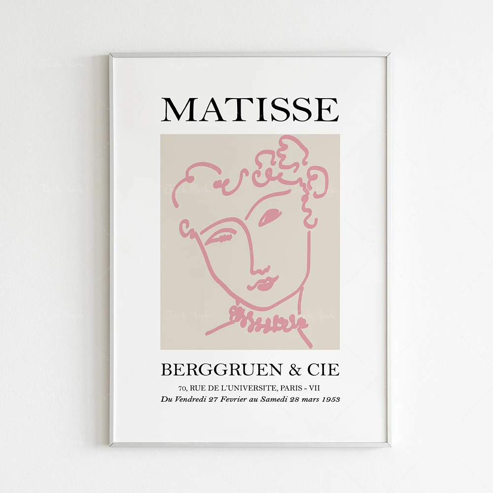 Henri Matisse Print, Matisse Print Abstract Printable Wall Art, Matisse Exhibition Poster, Pink Gallery Wall Set