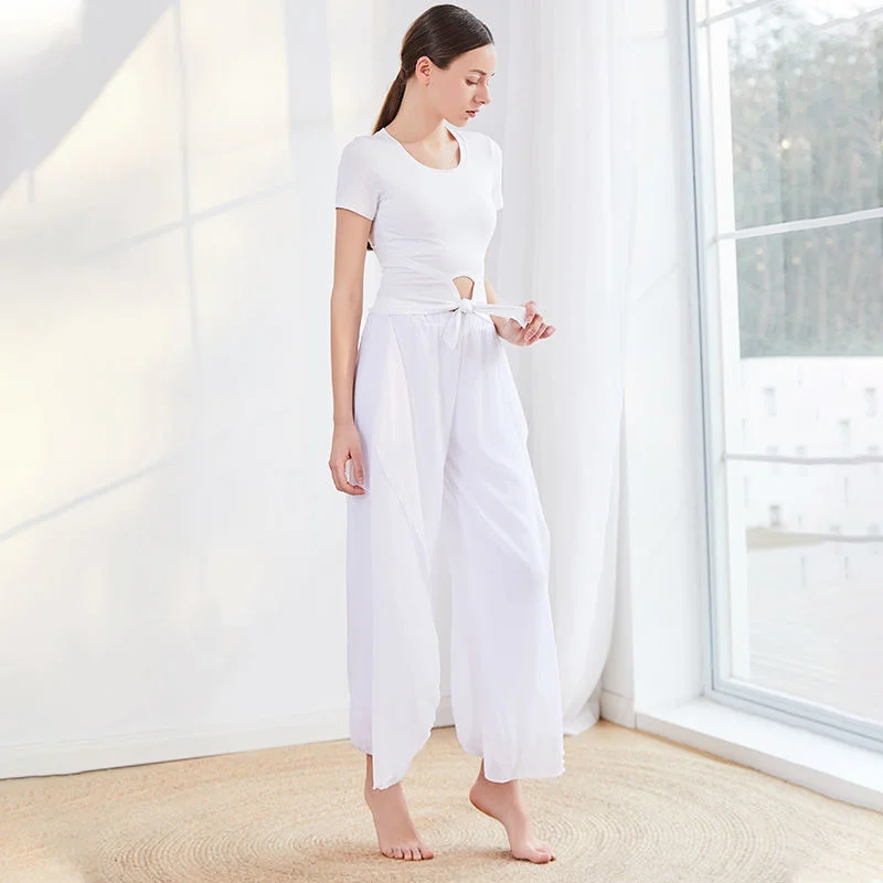 

Yoga Crop Top Women's Suit Loose Elegant Fitness Body Aerobics Mujer Camisetas