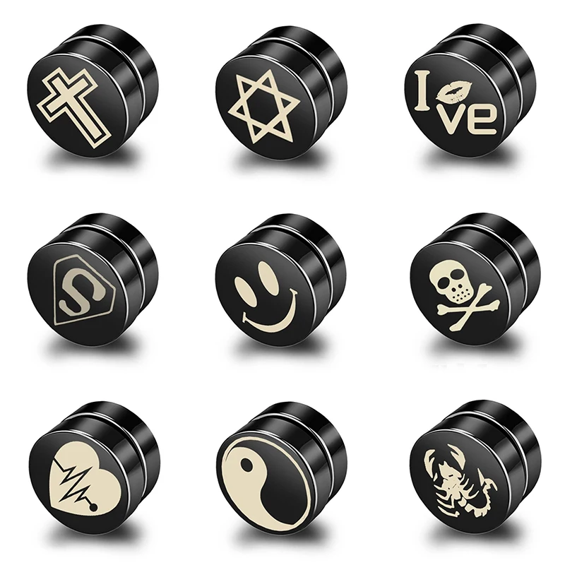 2024 Fake Piercing Mens Strong Magnet Magnetic Round Ear Studs Non Piercing Earrings for Women Body Jewelry Accessories