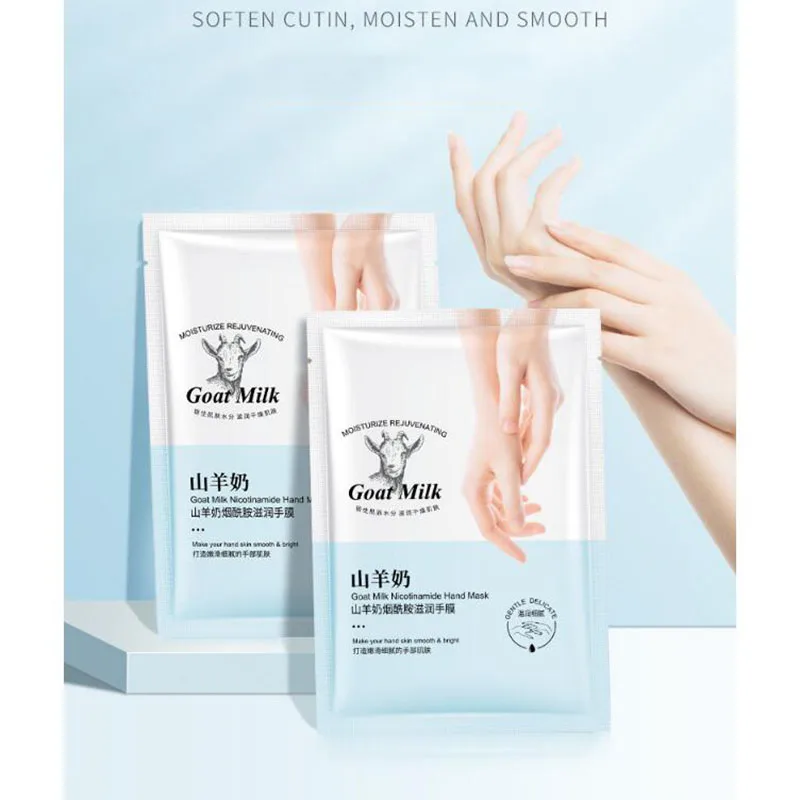 

1pair goat milk nicotinamide moisturizing hand mask hydrating moisturizing exfoliating anti-drying hand mask hand care