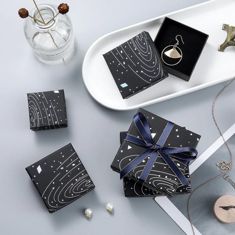 Caixa de papel para presente, anéis, brincos, pulseiras, colar, broche, caixa de joias, para casamento, noivado e casamento