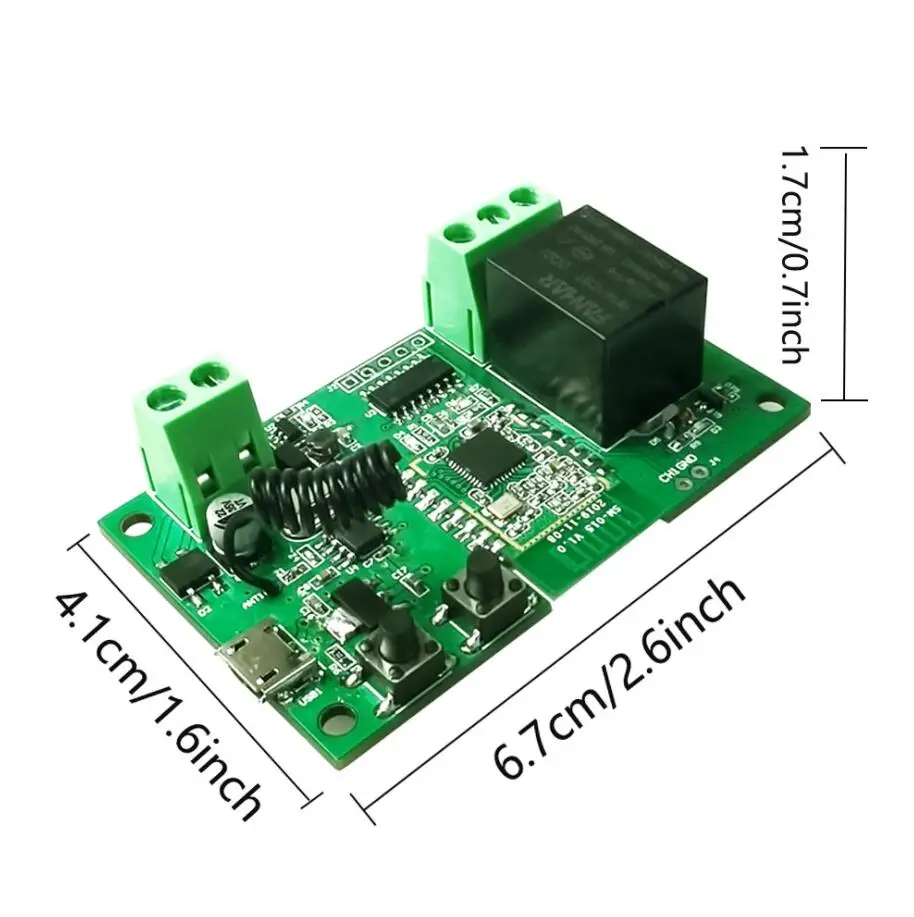 Tuya 12V Smart WiFi Switch Wireless Relay Module 1channel Inching/Self-Locking Timing Switch APP Remote Control module