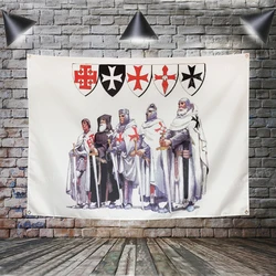 Knight Flag Banner Polyester 90* 150cm Hang On The Wall 4 Grommets Custom Flag Indoor Decoration Knight Templar