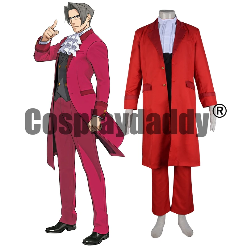 

Phoenix Wright Gyakuten Saiban Ace Attorney Spirit of Justice Miles Edgeworth Reiji Mitsurugi Uniform Game Cosplay Costume F006