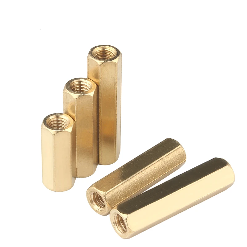 50pcs 5pcs Hex brass standoffs Female to Female M2 M2.5 M3 M4 brass standoff spacer Hexagonal Stud Spacer Hollow Pillars