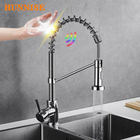 Touch Spring Kitchen Faucets 360 Rotation Hot Cold Kitchen Mixer Tap Chrome Spring Pull Out Kitchen Tap Smart Touch Kitchen Taps