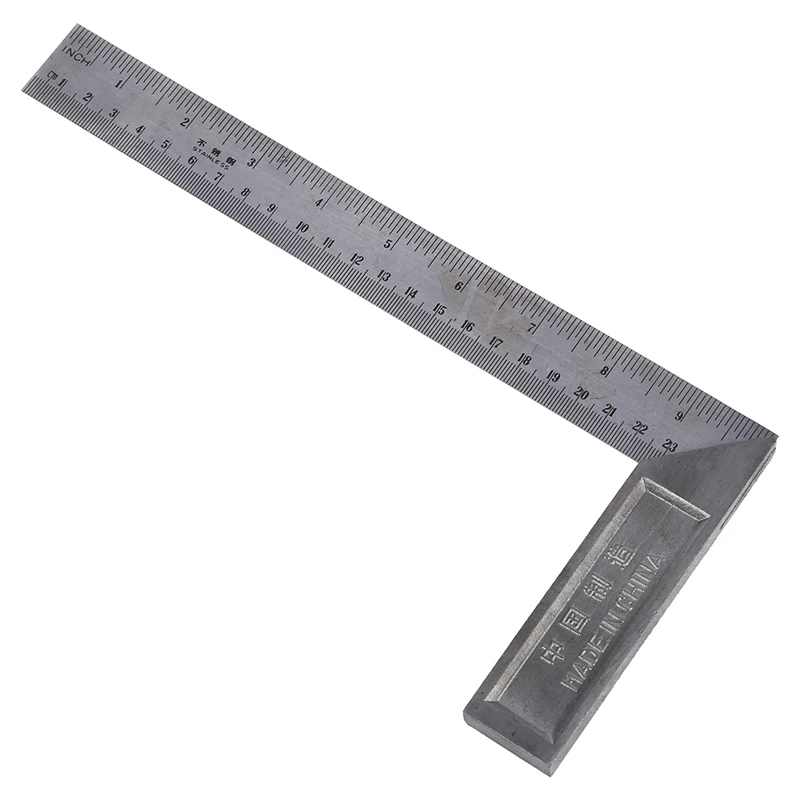 

90 Degree 25cm Length Stainless Steel L-Square Angle Ruler