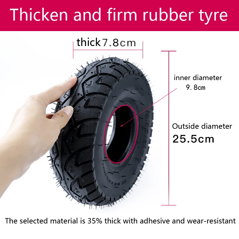 10 inches High Quality 4.10/3.50-4 Inner Outer Tyre 410/350-4 Pneumatic Wheel Tire for Electric Scooter, Trolley Accessories