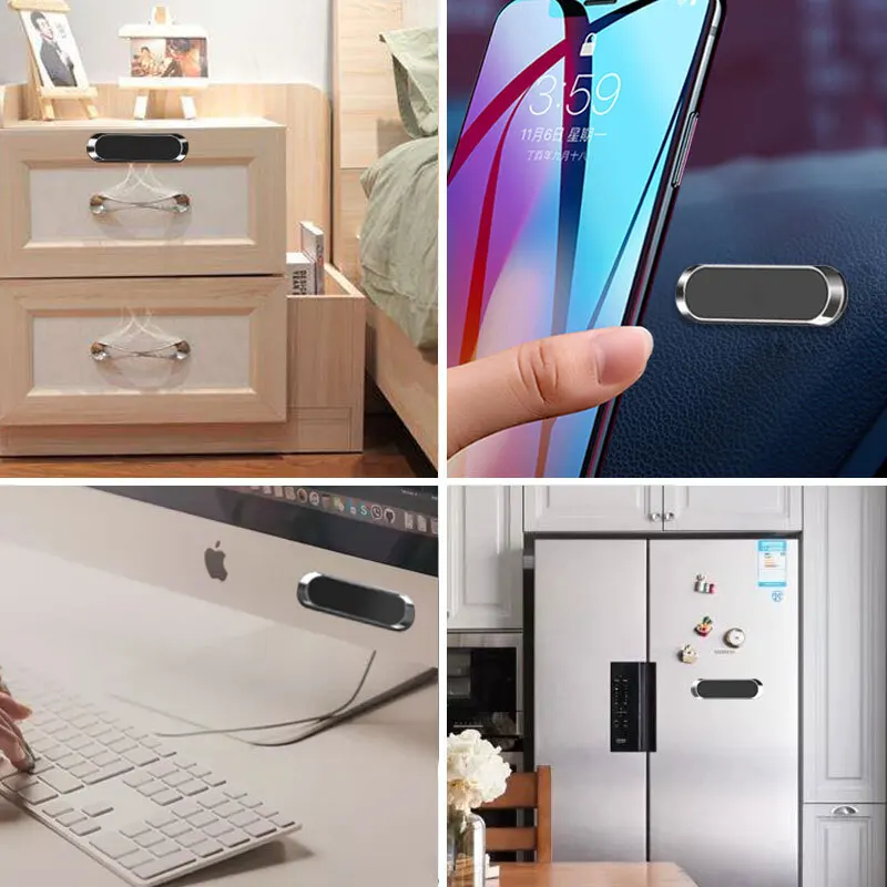 1PC Nowy magnetyczny uchwyt samochodowy na telefon Deska rozdzielcza Mini Strip Shape Stand Dla iPhone Samsung Xiaomi Metal Magnet GPS Uchwyt