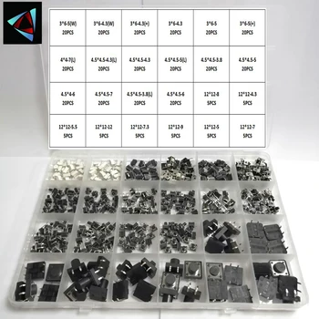 335PCS 24 Modelle 3*6 4,5*4,5 12*12 Takt Schalter Tactile Push Button Switch Kit Höhe 3,8 4,3 ~ 12MM DIP 4P 3P 3x6 Schlüssel