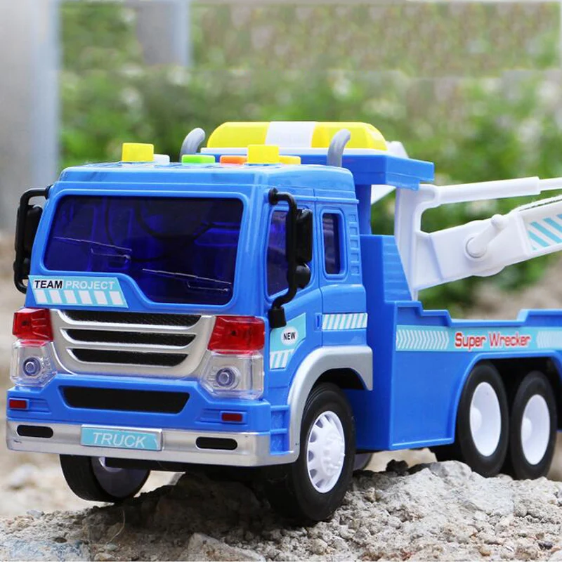 Simulation Inertia Sprinkler Series Storytelling Music Lighting Engineering Car Model Toy 1:16 Children's Toy Car Boy Gift