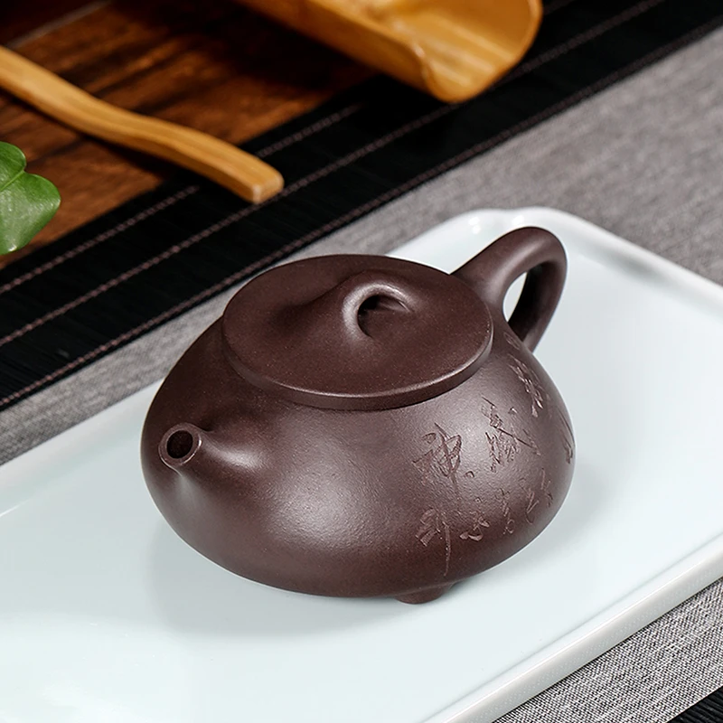 |yixing are recommended by pure manual authentic tea household utensils purple clay static crafting gourd ladle is hide