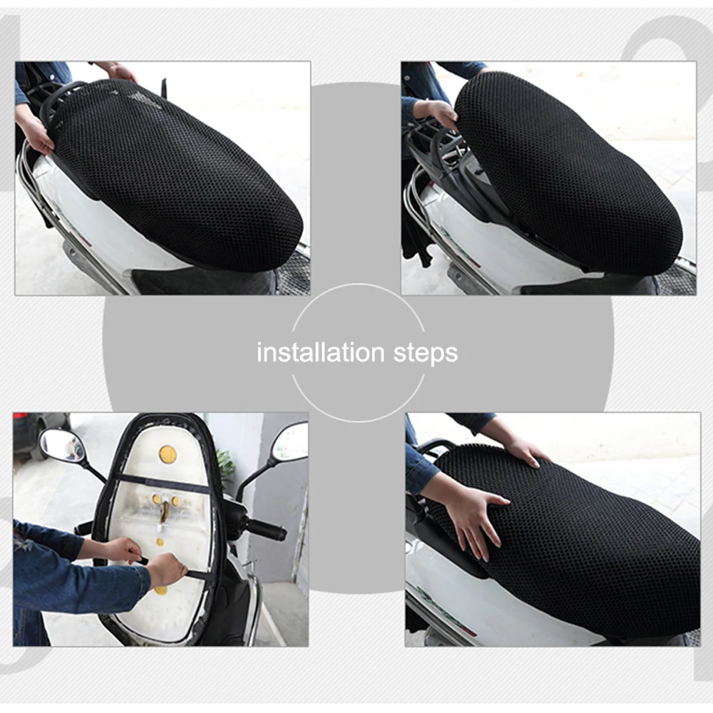 1Pcs 5XL Anti-Slip 3D Mesh Fabric Seat Cover Breathable Waterproof Motorcycle Motorbike Scooter Seat Covers Cushion XXXXXL