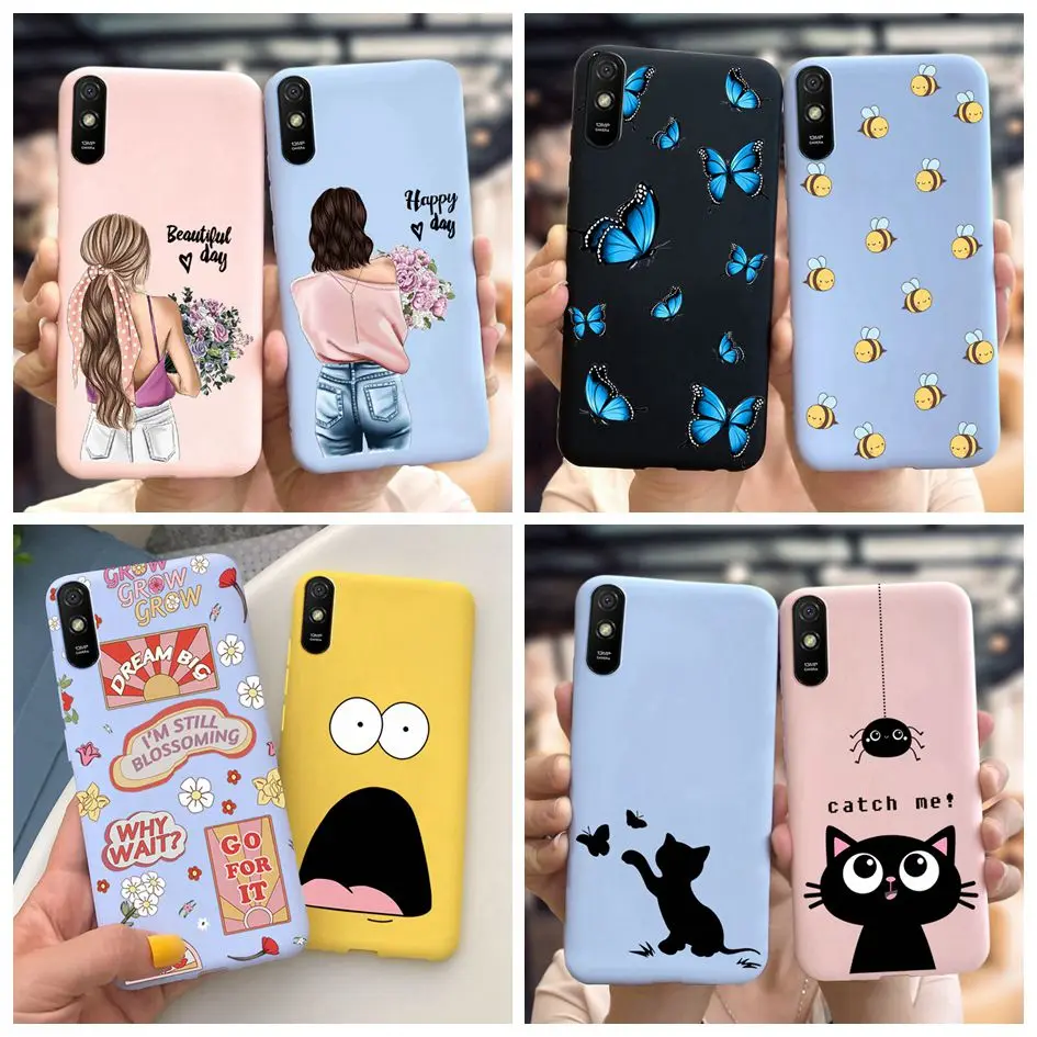 For xiaomi redmi 9A 9AT 9i Case Silicone Fashion Pattern Phone Cover For Xiomi Redmi 9A Soft Touch TPU Case Redmi9a Fundas 6.53