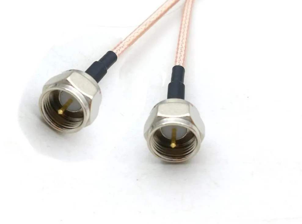 10-50pcs 1.5M F Male to F Male Plug Coaxial Type Pigtail Jumper RG179 Cable 75 ohm Low Loss High-quality