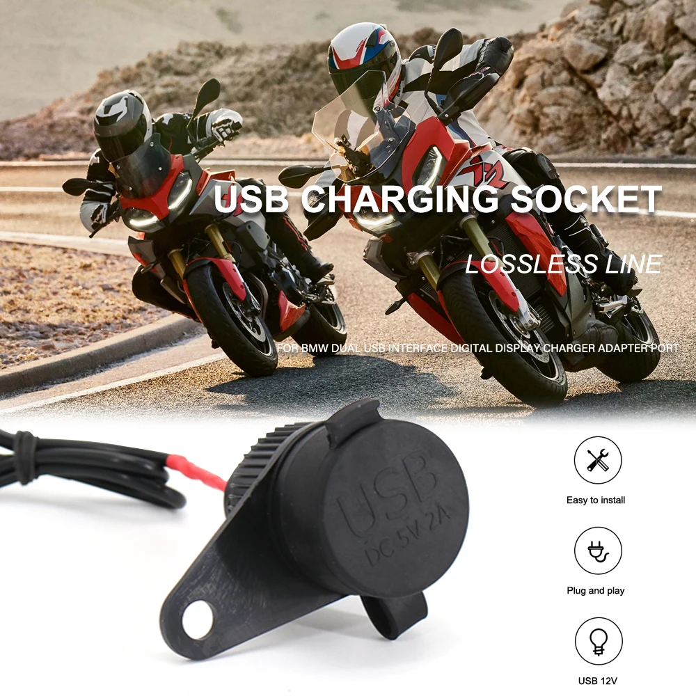 

NEW Motorcycle USB Charging Socket For BMW R1200GS R1250GS R1200ST R1150GS R1100GS R1250RT R1200RT K1200R LC Adventure R ADV