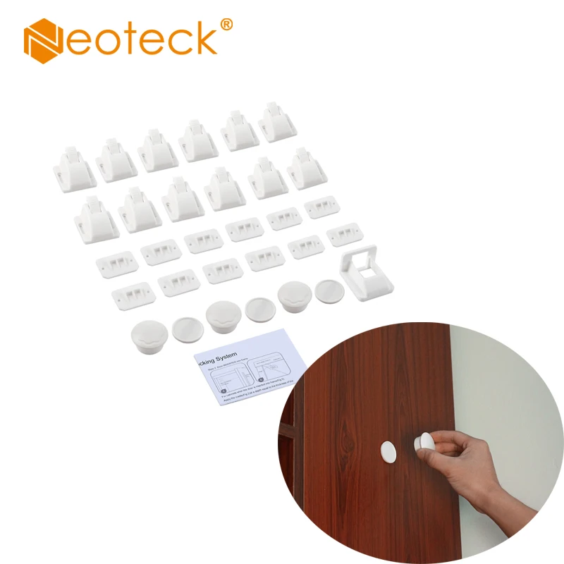 

Neoteck Невидимые защитные магнитные замки для ящиков, дверей, для детей, домашних животных, магнитные замки