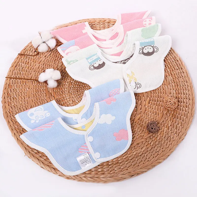 

Fashion Cotton Newborn Baby Bibs Cute Girls&Boys Burp Cloth Cartoon Infant Six-layer Gauze Bibs Baberos Infant Saliva Towels