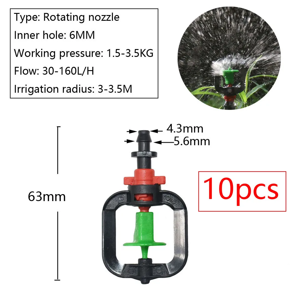 Greenhouse 360 Refraction Misting Nozzle Hanging Rotating Sprinkler Garden Drip Irrigation System w 1/2