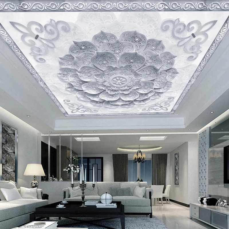 

Custom Photo Wallpaper European Style Marble Texture 3D Lotus Mural Living Room TV Sofa Background Wall Decor Papel De Parede 3D