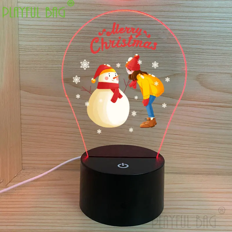 2021 Christmas 3D small night light colorful touch remote control LED table lamp holiday gift decoration luminous adult toy vd36